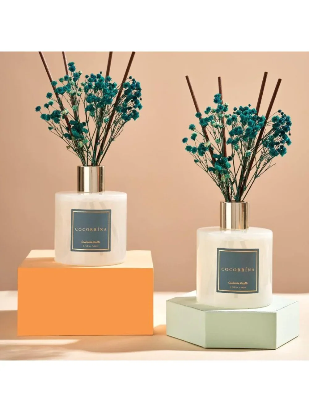 Reed Diffuser Set with Baby's Breath & Cashmere Vanilla - 2 Packs, 6.7oz